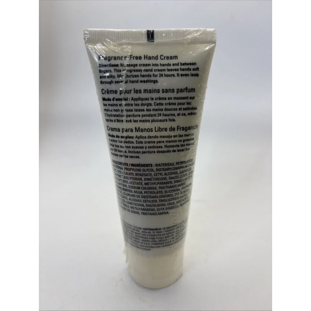 Mary Kay Satin Hands Cream Fragrance Free 3oz New Sealed